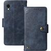 generic Azzurro Retro Vera Pelle Case TPU Silicone per Cubot Pocket 4 Custodia Caso Premium Leather Cover Flip Guscio Protettiva Copertina Portafoglio Magnetico Anti Urto e Anti Graffi