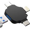 HOYULLI Adattatore USB C Lightning Micro USB OTG 3 in 1 per iPhone 16 15 14 13 12 Pro MAX Tipo C Maschio 3.0 Cavo Femmina Connettore MacBook per iPad Adapter per Apple Compatibile con Samsung S25 Fotocamera