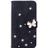 VQWQ Custodia per Xiaomi Mi 10T Lite 5G, Flip Cover Portafoglio in Pelle PU Farfalla Slot per Schede Libro Cavalletto Supporto Wallet Case Flip Cordino Chiusura Magnetica per Maschio Donna-[CY]-Nero