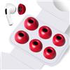 HEEKIM Gommini per Air pods Pro/Air pods Pro 2 Schiuma Di Memoria 3 Paia con Foro per La Riduzione Del Rumore, Auricolari di Ricambio Adatti Alla Custodia di Ricarica (S/M/L) (Rosso)