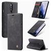 SLWYF Cover Compatible con OnePlus 7 Pro, Retro Flip Caso in PU Pelle Premium Portafoglio Custodia Resistente Protezione Chiusura Magnetica Case per OnePlus 7 Pro - Nero