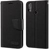 Shantime Custodia Portafoglio Flip in Tessuto Oxford Compatibile con Cubot X19, Cover Protettiva Magnetica con Slot Carte e Supporto(Nero)