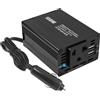 SZSSTH Inverter da auto DC 150 W a AC 230 V con 2 porte USB e accendisigari, ideale per campeggio, viaggi e alimentazione di emergenza (nero)