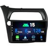 MISONDA 6G+128GB Android 14 Autoradio Lettore multimediale stereo Auto 2 DIN Touch screen da 9 pollici per Honda Civic Hatchback 2006-2011 GPS integrato + DSP + Carplay-Supporto DAB + WLAN BT SWC Carplay RDS