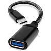 PH26 Cavo adattatore OTG compatibile con Motorola Moto G35 5G USB-C maschio a USB - A femmina nylon intrecciato alluminio - cavo USB C maschio a USB A femmina - 20 cm