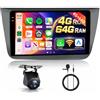 Hodozzy 4GB+64GB Autoradio per Seat Altea 2004-2015 Toledo 3 2004-2009 Android 9 Pollici InCell Schermo Carplay Wireless Android Auto, Radio 2 Din Touchscreen Bluetooth DSP GPS WiFi FM RDS Telecamera