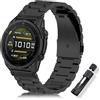 ToVioc Cinturino Metallo per 47mm of Garmin Fenix E/Fenix 8 Pro/Tactix 8/Quatix 8/D2 Mach 2, Cinturino QuickFit 22mm per Garmin Quatix 7 Pro/6/6 Titanium, Descent G2 - Nero
