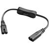 YACSEJAO Cavo di alimentazione IEC 320 C8 a C7 con interruttore YACSEJAO 1FT 100-250V IEC 320 C8 a IEC 320 C7 prolunga AC cavo adattatore per computer monitor Smart TV e altro ancora