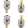 Futheda 4PCS SMA Female to BNC Male RF Coax Adapter SMA to BNC Connector Coaxial Jack Antenna Connector Straight Coupler Compatible with SDR Ham Radio Baofeng UV 5R uv82 V-5r5 Two Way Handheld Radio