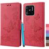 Klapber Cover per Redmi 10C Custodia in Pelle per Redmi 10C Custodie da Cintura Portafoglio con Slot per Schede e Magnetica Protettivo Morbida Gomma Silicone Custodia per Xiaomi Redmi 10C, Rosa