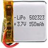 Liter energy battery Batteria 502323 LiPo 3.7V 150mAh 0.555Wh 1S 5C Liter Energy Battery per l'elettronica Ricaricabile Telefono Portatile Smartwatch Orologio GPS - Non adatto per Radiocomando 25x23x5mm (150mAh|502323)