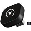 HDAJDWA Adattatore CarPlay Wireless per Citroen C3 2015 2016 2017, Dongle CarPlay 2 in 1, Adattatore USB Plug & Play con Connessione Bluetooth e WiFi, Converte Il Cavo in Wireless,A Black