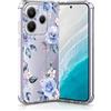 Nuxiady Cover per Xiaomi Redmi Note 14 4G Sottile silicone TPU Trasparente Antiurto Case Fiore Disegni Antigraffio Bumper Cover per Redmi Note 14 4G, Rosa Blu