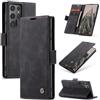 SLWYF Cover Compatible con Samsung Galaxy S24 Ultra, Retro Flip Caso in PU Pelle Premium Portafoglio Custodia Resistente Protezione Chiusura Magnetica Case per Samsung Galaxy S24 Ultra - Nero