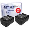 Trade-Shop 2 batterie agli ioni di litio ad alte prestazioni, 900 mAh, per Canon Legria FS46 FS36 FS100 FS200 FS406 HF M32 HF M307 HF M406 HG10 FS-46 FS-36 FS-100 FS-200 FS-406 HG-1 0