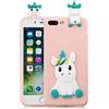 HopMore Compatibile con Cover iPhone 8 Plus Silicone Disegni 3D Divertenti Fantasia Gomma Morbido Custodia iPhone 8 Plus Antiurto Protettiva Slim TPU Case Bumper Molle Caso - Unicorno Rosa