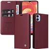 SLWYF Cover per Realme 8/Realme 8 Pro,Flip Custodia Pelle PU con [Slot Cart] [Supporto Stand] [Magnetica] Cover a Libro Portafoglio per Realme 8/Realme 8 Pro, Rosso