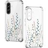 Nuxiady Cover per Samsung Galaxy A36 5G Sottile silicone TPU Trasparente Antiurto Case Fiore Disegni Antigraffio Bumper Cover per Galaxy A36, Rami Floreali