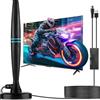 GRTLPOK Antenna TV per interni ed esterni, con segnale forte, supporta 4K 1080P HDT, con base magnetica, aggiornamento 2025