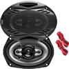 GK SOUND SET PER BOSS AUDIO SYSTEMS NX694 2 altoparlanti coassiali a 4 vie da 6 x 9, 15,2 x 22,9 cm,400 watt rms 800 watt max, per auto, a coppia + griglie e cavi di installazione omaggio