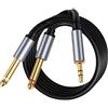 Kalttoy Cavo splitter a Y da maschio 6,5 mm a jack maschio da 3,5 mm, per gli amanti della musica