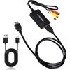 tlidfgeo Convertitore RCA a HDMI, RCA a HDMI, convertitore da AV a HDMI con cavo HDMI, adattatore AV a HDMI per PS2/PS3/Xbox/SNES/N64/STB/VHS/VCR Videoregistratore DVD, supporta PAL/NTSC, 60Hz 720P