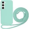 Beajew Custodia per Samsung Galaxy S24 Plus Cover con Regolabile Rimovibile Corda da Catena Collana Necklace Antiurto Cordino Collari per Samsung Galaxy S24 Plus, Verde Menta