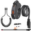Dexumodbk Caricatore per moto 18 W QC3.0 USB e 30 W PD tipo C doppia porta USB impermeabile caricabatterie per telefono da moto adattatore presa USB 12 V con cavo a molla da USB C a USB C 5A
