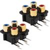 OTOTEC 2 prese fono RCA dorate da 14 x 14 mm, 4 prese, per montaggio su PCB, compatibili con prese RCA Audiolab serie 8000