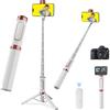COLORLIZARD Selfie Stick Tripod with Remote，Aluminum Alloy Phone Tripod, Bluetooth Remote and 270°Rotation Stand Compatible with iPhone and Android Phone (WHITE)