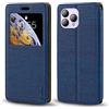Shantime Custodia Flip in Pelle con Finestra Compatibile con Cubot P80, Display Visibile, Chiusura Magnetica Invisibile e Slot Carta(Blu)
