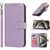 Cavor Cover Compatibile con iPhone 15 PRO con Cordino,Flip Portafoglio Custodia in Pelle,[4 Porta Carte][Magnetica],Custodia Cover con Laccio Compatibile con iPhone 15 PRO - Viola