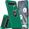 KRAFTCARE Custodia per Google Pixel 7A, con anello incorporato a 360°, custodia magnetica in TPU, antiurto, per Google Pixel 7A, verde scuro