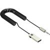 Generic Ingresso AUX wireless | Adattatore per auto | Ingresso AUX in metallo ad alta intensità adattatore per auto, ricevitore wireless 5.2 per streaming audio, microfono musicale