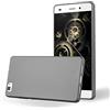 Cadorabo Custodia per Huawei P8 Lite 2015 in Grigio Metallico - Morbida Cover Protettiva Sottile di Silicone TPU con Bordo Protezione - Ultra Slim Case Antiurto Gel Back Bumper Guscio