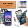 AmComponent - display di ricambio per HUAWEI P SMART PLUS INE-LX1 LX2 schermo frame nero LCD + vetro touch | Componente di ricambio con luminosità intensa e risposta al tocco reattiva