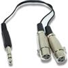 SYSTEM-S Cavo audio a Y da 30 cm AUX 6,35 mm TRS maschio a 2 XLR 3 pin femmina