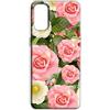 Mixroom - Cover Custodia Back case In TPU Silicone Morbida Per Motorola Moto G34 5G Fantasia Rose Rosa N1013