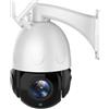 AUBEST Telecamere di Sicurezza, Telecamera IP Esterna con Scheda SIM 4G Zoom 30X Telecamera Speed Dome PTZ Telecamera di sorveglianza 5MP HD AI con tracciamento Automatico IR 80m(WiFi No SD Card)
