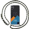 Tumundosmartphone Personalizza la tua custodia sospesa trasparente per Nothing CMF Phone 1 con cordino verde/oro disegno personalizzato