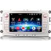 Erisin 7 pollici 8-Core 4GB+64GB Android 14 Autoradio Bluetooth Navigatore GPS per Ford Focus Galaxy C-Max Mondeo S-Max Supporto CarPlay Android Auto WiFi 4G DSP DAB+ USB Schermo Tattile IPS FM OBD2