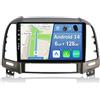 YUNTX [6GB+128GB] Android 14 Autoradio per Hyundai Santa Fe 2006-2012-[Incorporato Carplay/Android Auto/DSP/GPS]-9" IPS Touch Screen-Camera+MIC Incluso-DAB/Mirror Link/Bluetooth 5.0