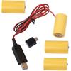 NVOQILIN Convertitore di alimentazione USB DCBuck Eliminatori di Batteria Sostituire 4pcs 1.5V LR14 C Per Luce LED