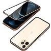 OVANN Custodia per iPhone 12 PRO Max 6.7-Pollici Anti Separato con Adsorbimento Magnetico 360 Protezione CNC Dritto Alluminio Bordo Vetro Temperato Cover Antiurto Metallo Magnete Case
