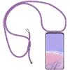 HomiTunky Custodia per Cellulare Girocollo per Motorola Moto G34 5G Tracolla - Collana/Necklace Cordoncino, Practical Stylish Trasparente Silicone TPU Flessibile Antiurto Protettivo Cover, Viola