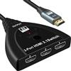 KSRplayer Switch HDMI 8K a 3 porte, KSRplayer 4K a 120 Hz/8K a 60 Hz, 3 in 1 uscita, splitter HDMI 2.1 con cavo da 0,5 m, scatola selettore HDMI per monitor TV PS5, PS4, Roku, Xbox, Xbox, VRR, ALLM, HDR,