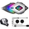 OBEST Cuffia Bluetooth per casco da moto, cuffia multifunzione per bicicletta, luci colorate RGB, altoparlante per cuffia da moto V5.4