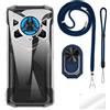 ESACMOT ESCAMOT [4 in 1] Custodia Compatibile con Doogee Blade 20 Play 5G con Lanyard, Cinturino da Polso e Anello, Cover Anti-Caduta Kit da Viaggio Sicuro (set blu)