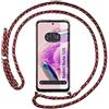 Tumundosmartphone Cover Ciondolo Trasparente per Xiaomi Redmi Note 12S Con Cordino Rosa/Dorato