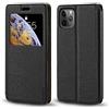 Shantime Custodia Flip in Pelle PU con Finestra Visibile e Chiusura Magnetica Invisibile Compatibile con iPhone 11 Pro Max, Protezione Totale (Nero)